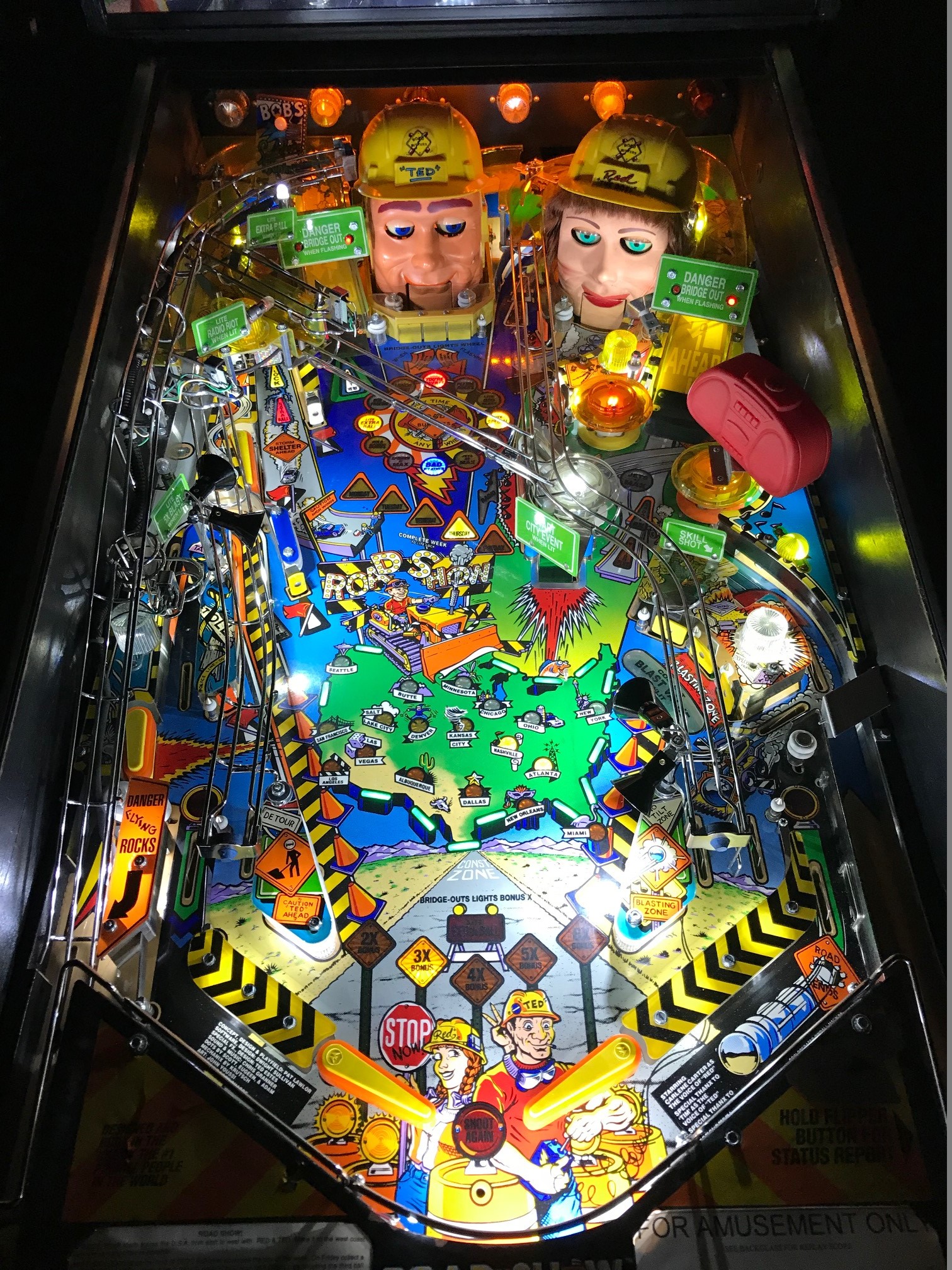 Blast Zone Light for Red & Ted's Road Show Pinball Roadshow Interactive w/Game 